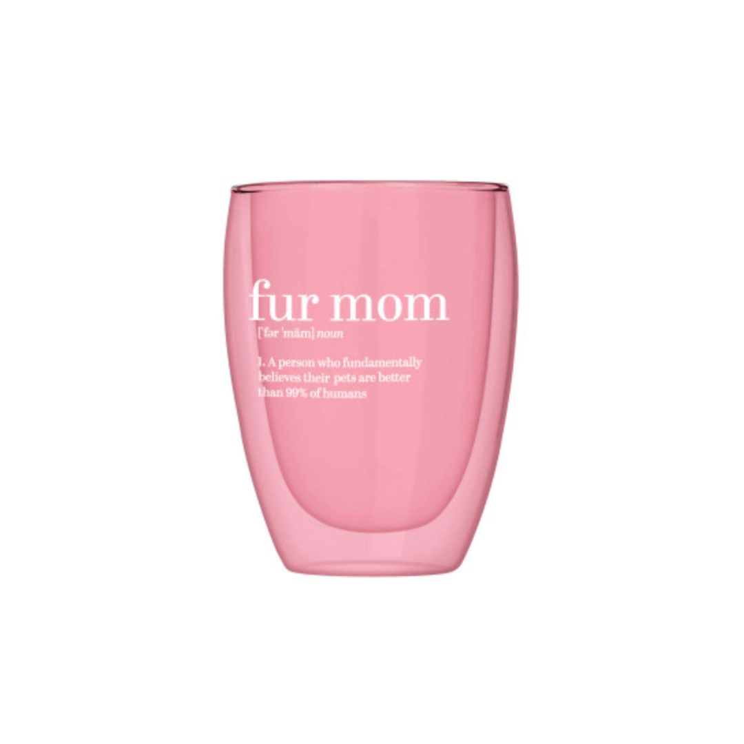 Double-Wall Stemless Glass-Fur Mom