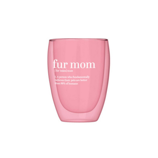 Double-Wall Stemless Glass-Fur Mom